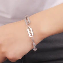 Хип-хоп стиль панк готика металлическая колючая проволока Brambles лезвие бритва ссылка браслет ювелирные изделия колье для женщин мужчин пара подарок