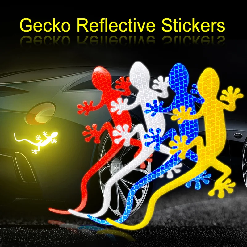 Автомобильные Светоотражающие Полоски в форме геккона Предупреждение льная лента, отражатель, наклейка, наклейки, знак для ночного вождения, FOU99