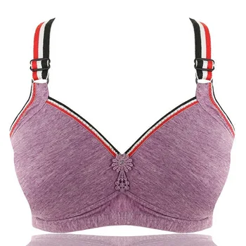 

Women Wire Free Push Up Bras Sexy Wireless Cotton Lingerie Lady Comfortable Intimates Plus Size 40-48 D E Cup