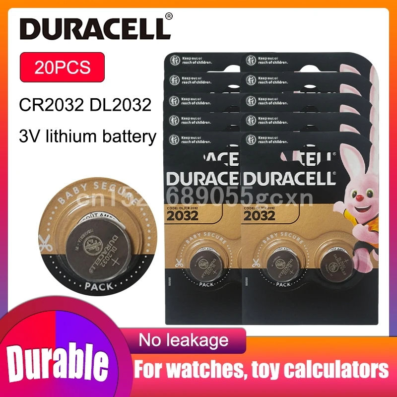 20 шт. аккумуляторные батареи CR2032 2032 3 в для литиевого типа DURACELL кнопочный