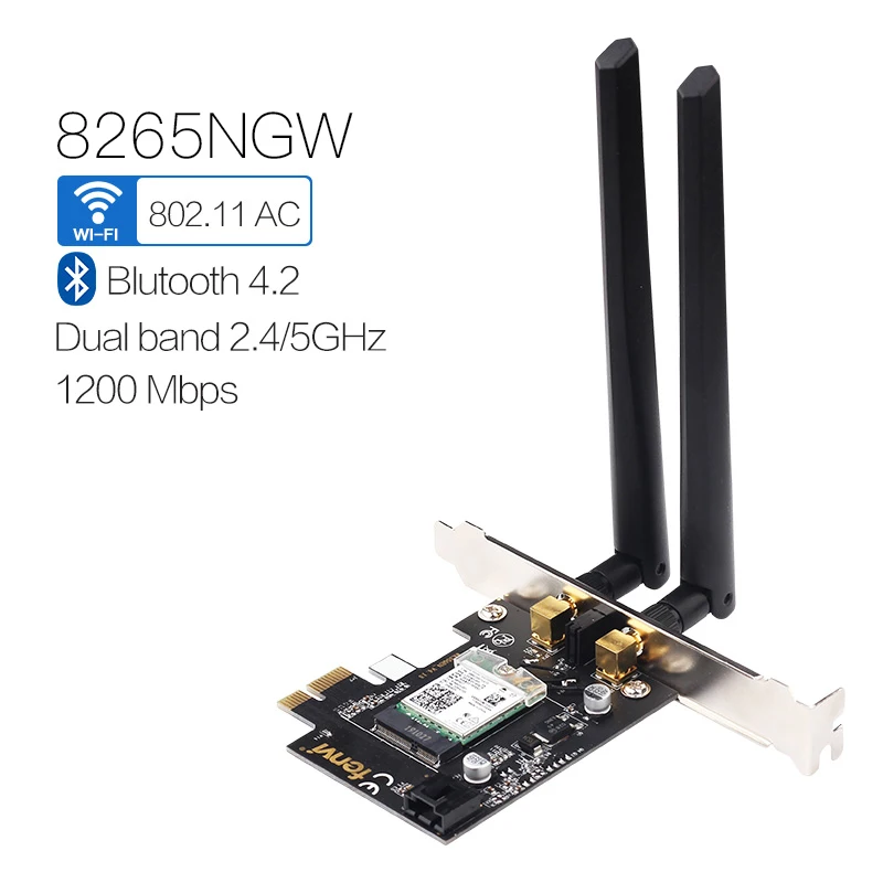 Двухдиапазонный 1200 Мбит/с Настольный беспроводной 8265AC MU MIMO WiFi Bluetooth 4 2 PCI E 1X