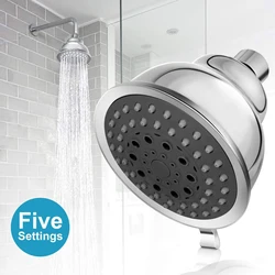 5 Function Spray Shower Heads High Pressure Bathroom Accessories Adjustable Swivel Brass Ballconnection Douchekop душевая лейка