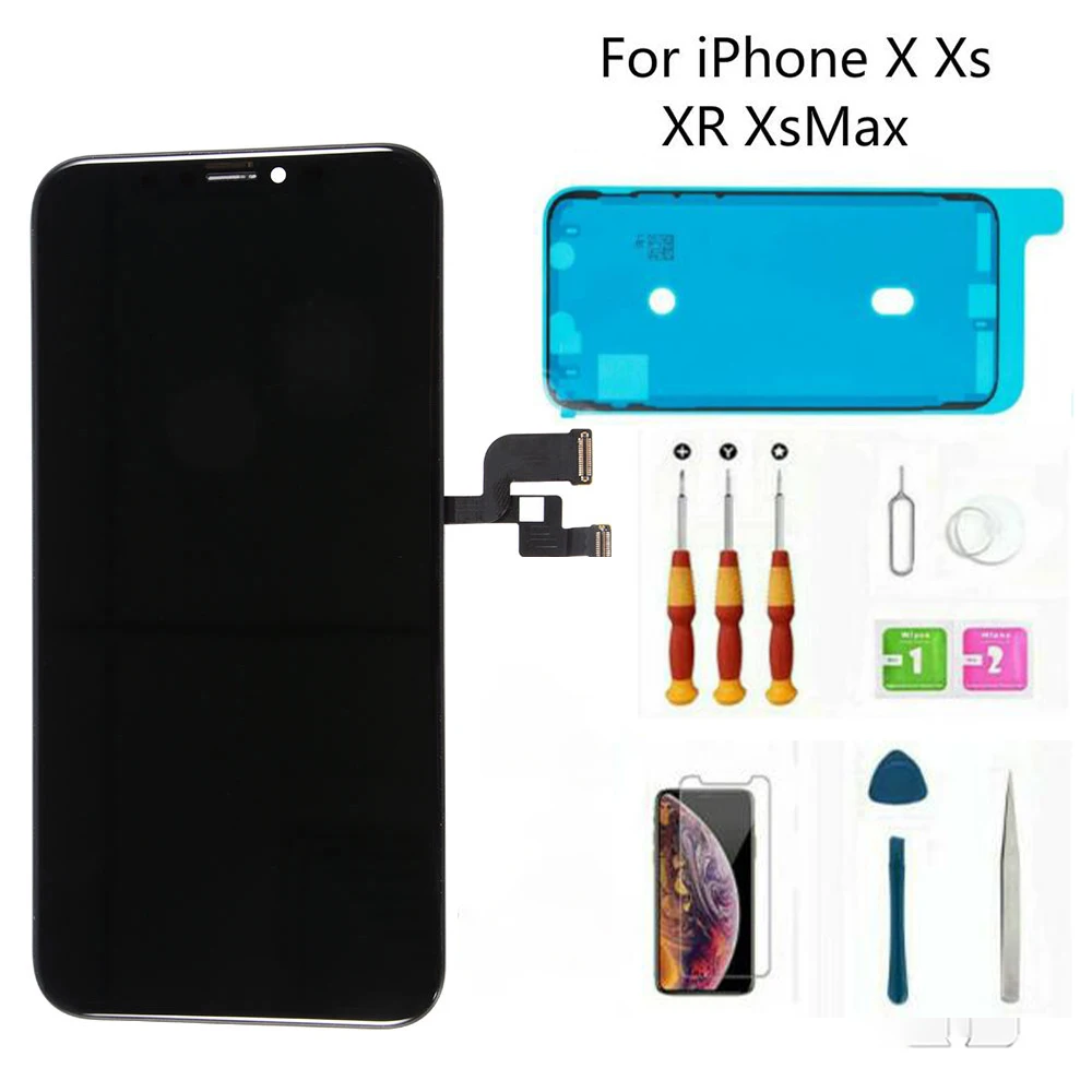 Качественный ЖК дисплей для iPhone XS Max протестированный рабочий сенсорный экран с