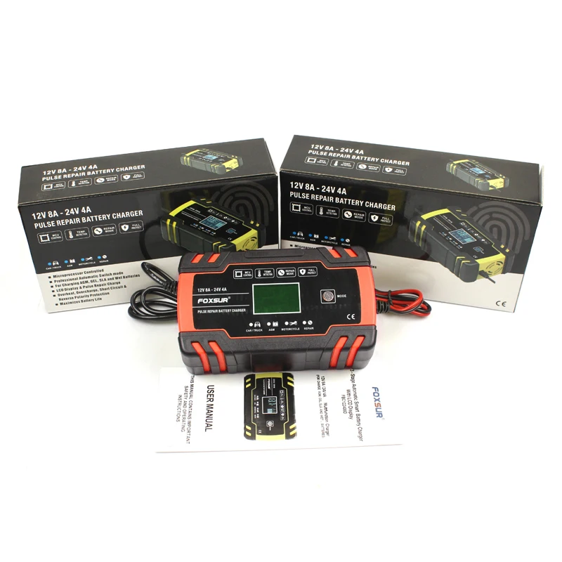 FOXSUR ޽  ڵ , Ʈ  RVs AGM   Ʈ ͸ , LCD ÷ , 12V 4A, 24V 8A