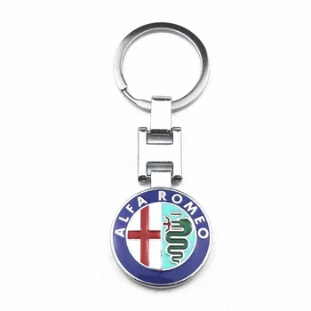 

Car metal Alloy Car Keyring Keychain Key Chain Auto Key Ring Holder For Alfa Romeo Giulietta Spider GT Giulia Mito 147 156 159