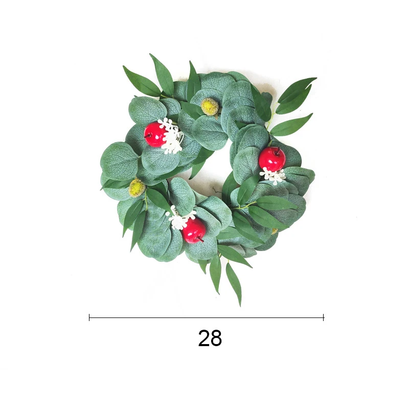 28cm 40 см Большой тыквенный венок искусственная лилия Искусственные фрукты поддельные яблоко подвесной ротанговый для дома фермерский дом Настенный декор - Color: 28cm