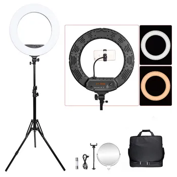

fosoto 18 inch Bi-color Photographic Lighting Led Ring Light 48W Lamp Ringlight With Tripod For Phone Camera Makeup Tik tok