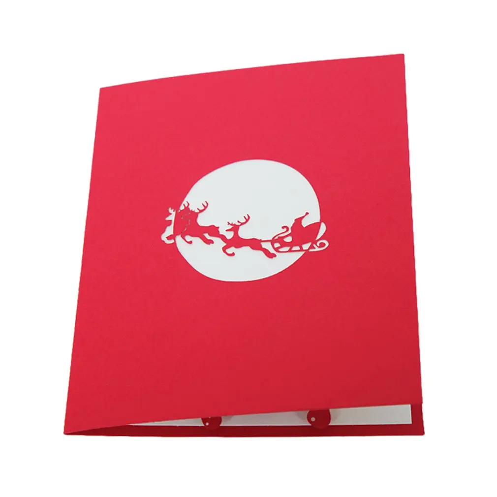  Vintage 3D Pop Up Christmas Cards Dancing Elk Santa's Merry Christmas Series Invitation Greeting Ca - 4.00056E+12