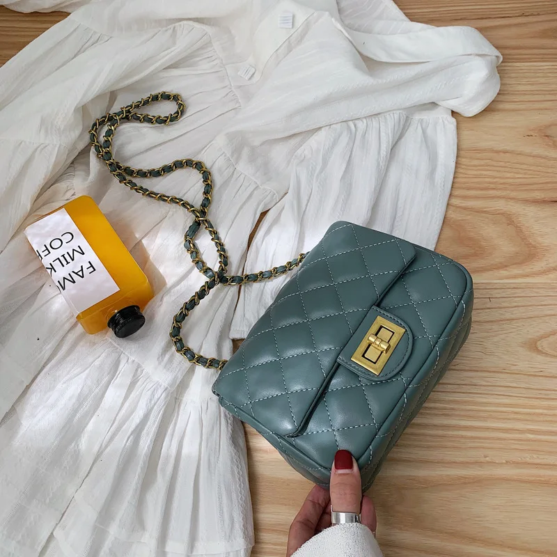

Rhombus Chain Small Bag Women's 2020 Popular New Style Fashion Korean-style Versatile Shoulder Bag Fashion Small Square Bag West