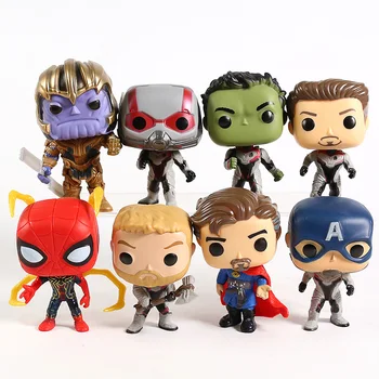 

Avengers Endgame Iron Ant Man Captain America Hulk Thor Spiderman Doctor Strange Thanos PVC Action Figures Toys 8pcs/set