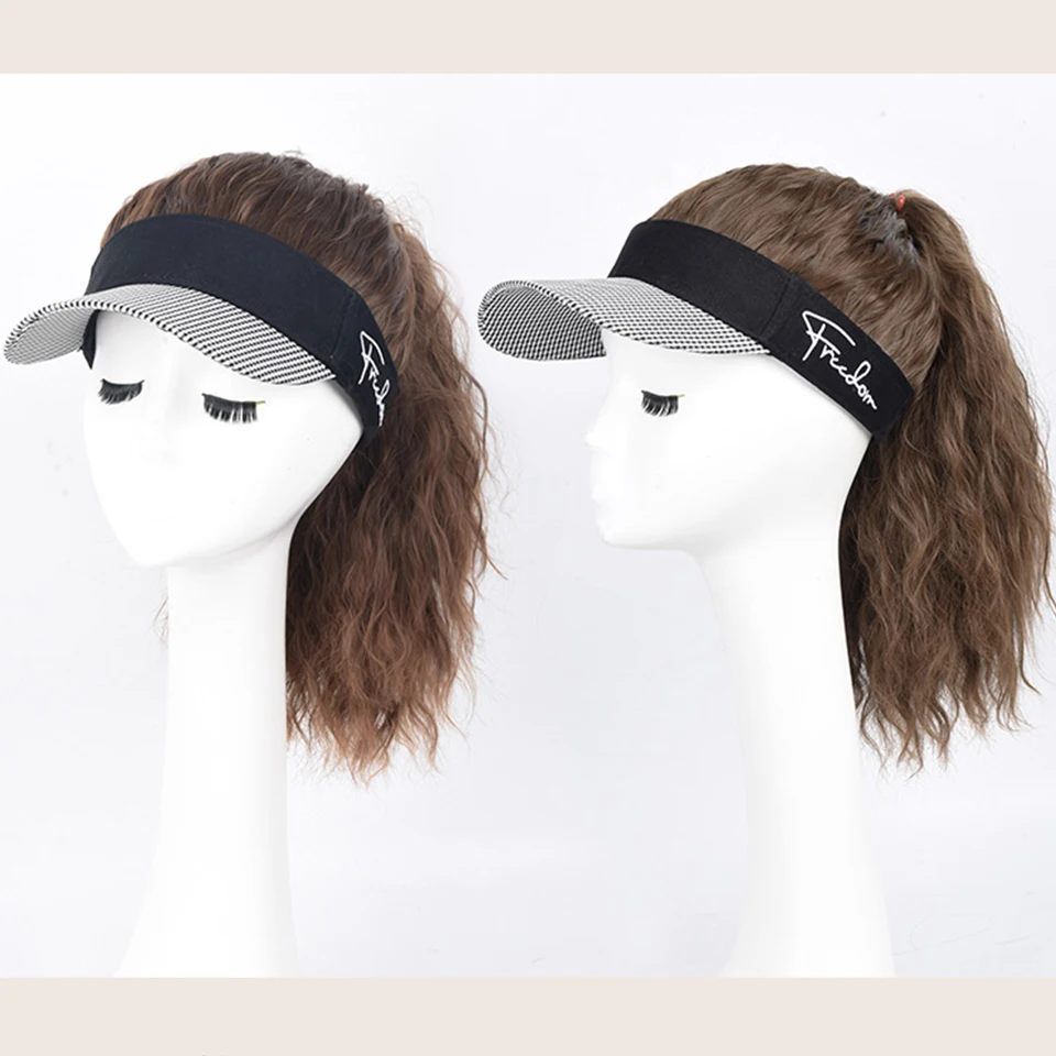 AILIADE-gorra de béisbol con pelo con pinchos para mujer, visera ajustable para el sol, visera con pelo con pinchos, sombrero de béisbol con pelucas