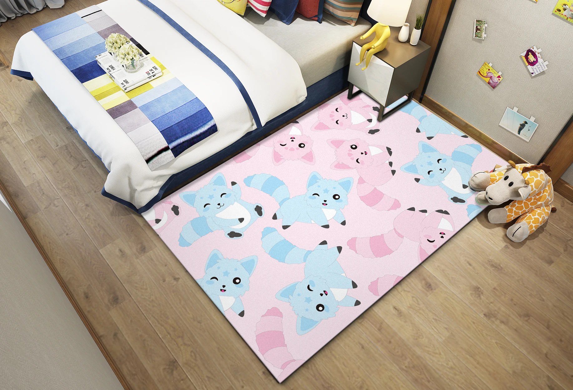 Скандинавские 3D ковры единорог мультфильм животное спальня коврик для детских игр мягкая фланелевая пена памяти большое место коврики ковер для гостиной