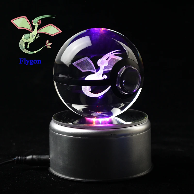Дропшиппинг удивительный Poket Go Ball Flygon Фигурка Хрустальный шар с светодиодный
