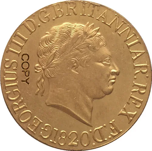 24 K позолоченный 1820 Великобритания 1 Sovereign-Джордж III копия монет | Дом и сад