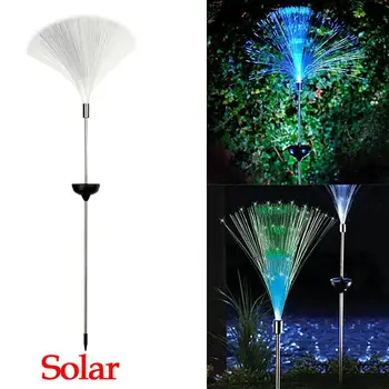 

LED Decorative Lamp Solar Optical Fiber Light LAMPFIBRE Lawn PATH OUTDOOR Battery Include Changing Lights Novelty