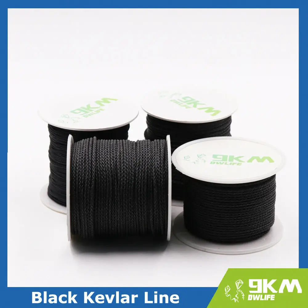 Corde de pêche Kevlar noir haute résistance 50 à 2000 lbs pour ligne de traction et kite