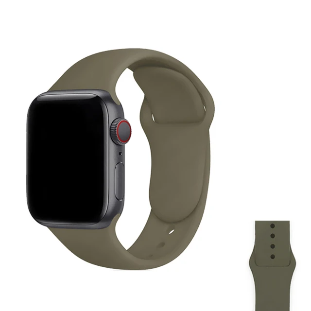 Silicone Strap For Apple Watch Band  7 41mm/45mm Series 6 SE 5 4 42mm/44mm Rubber Wristband iWatch 3 2 1 38/40mm Smart Bracelet 24