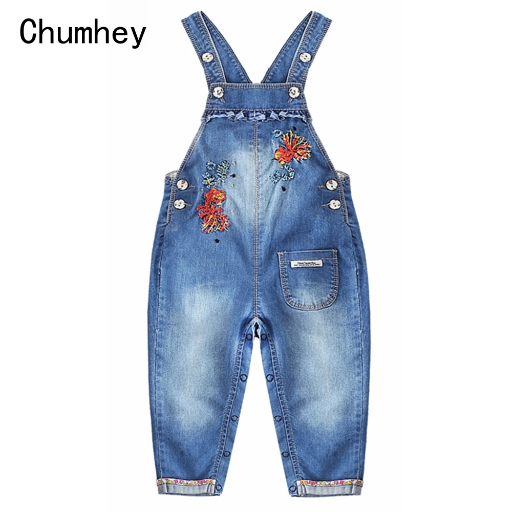 Джинсовый комбинезон Chumhey мягкий с вышивкой на подтяжках для малышей От 0 до 3 лет