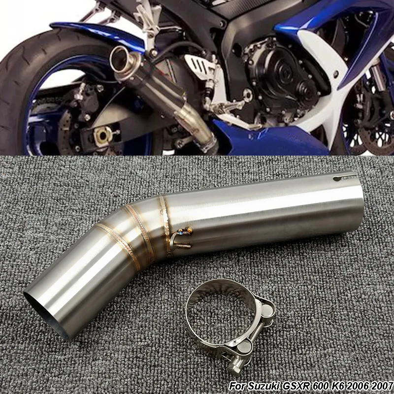 Мотоцикл K6 K7 K8 GSXR600 GSXR750 выхлопная средняя Соединительная труба GSXR 600 750 Средний