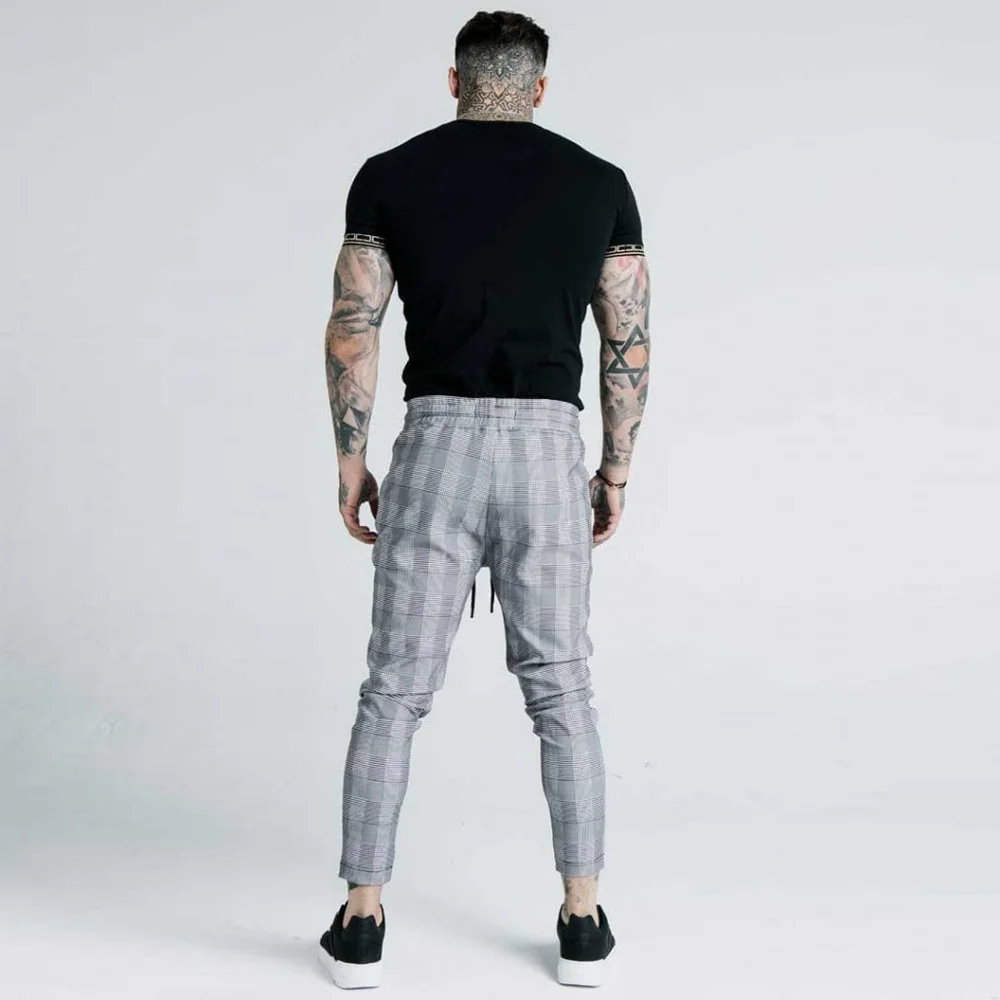 Mens Joggers Casual Skinny Plaid Pants Men Autumn Sweatpants Bottom Trousers Streetwear Brand Clothing Track Jogger Joggers Men