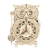 Robotime ROKR 3D Wooden Puzzle Owl Clock Wall Model Building Block Kit Toys for Kids for Gift LK503 1