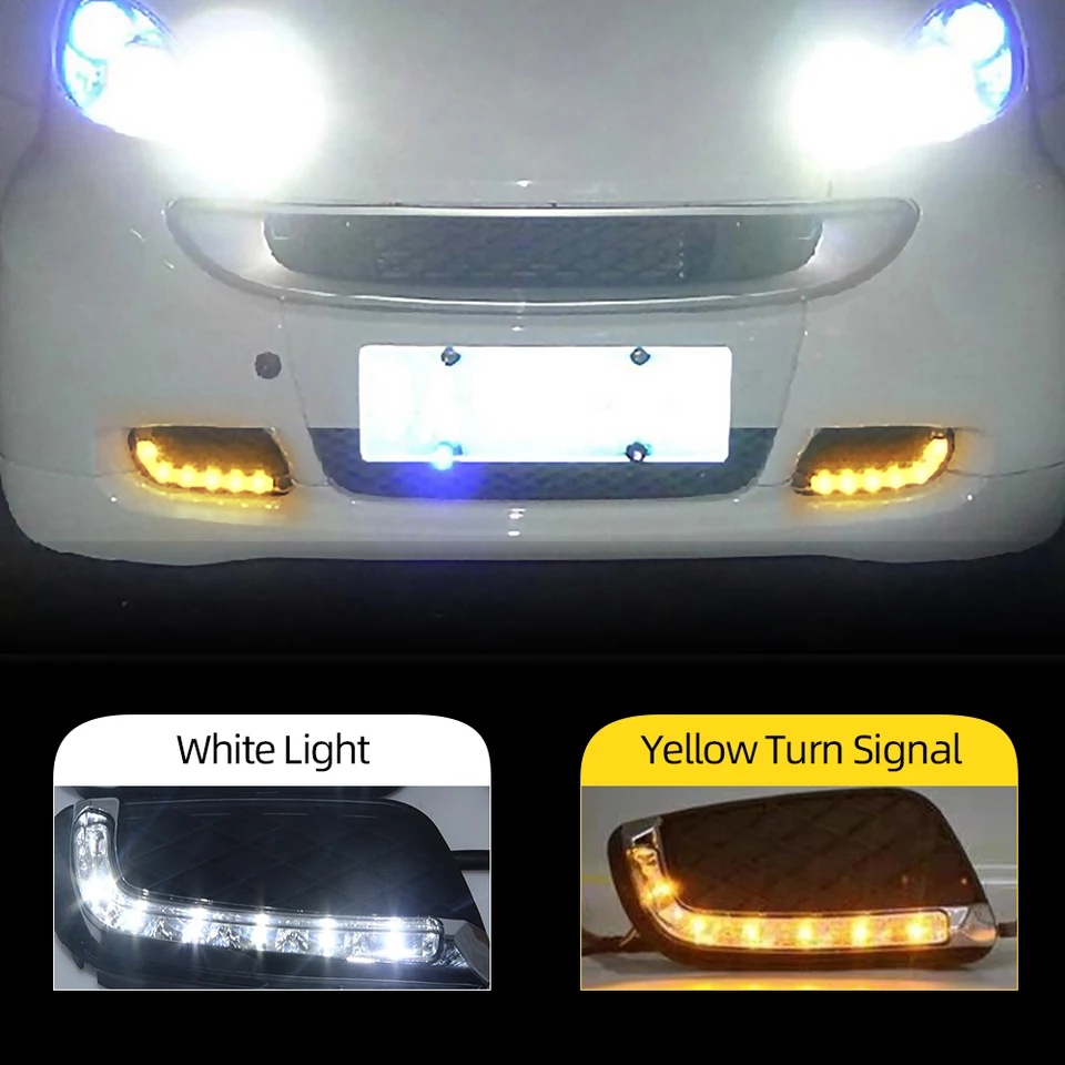 Luci Diurne DRL LED Per Smart Fortwo 2008-2011 - Indicatore Direzione Sequenziale Giallo, Impermeabili IP67 - Foto 8