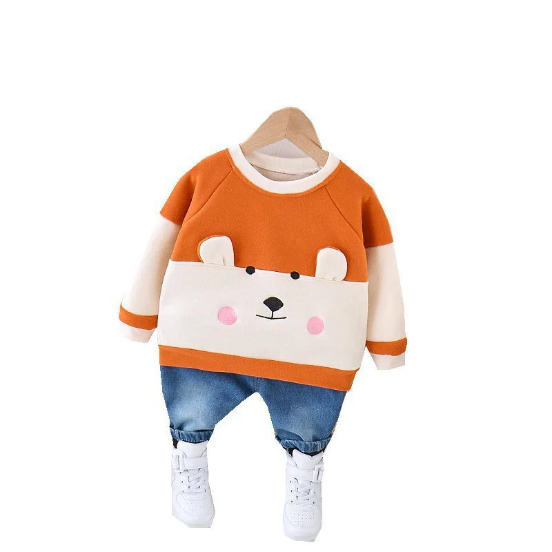 

Autumn Winter Children Fashion Clothes Kids Boys Thick Cotton Coat Girls Pants 2Pcs/sets Baby Toddler Clothing Infant Tracksuit
