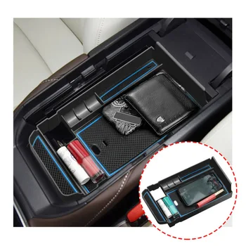 

New Arrival High Quality Car Console Storage Organizer Tray Armrest Plastic Box Blue For 2019 Mazda CX-30