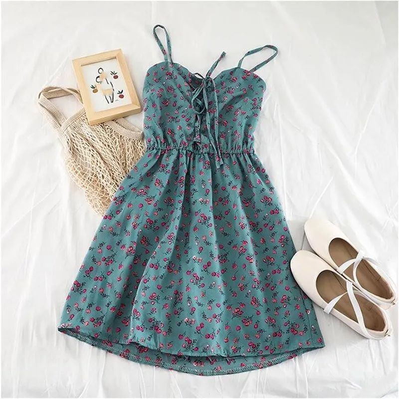 Женские цветочные печати пляжные Комбинезоны на шнуровке Boho Широкие ноги короткие комбинезоны летний шифон без рукавов Комбинезоны