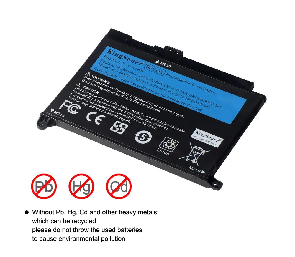 Bateria Bp02xl do Portátil de Kingsener 7.7v 5150mah para hp Pavilion pc 15 15-au 849909850 849569421 Hstnn-lb7h Bp02041xl Hstnn-ub7b - Imagem 2