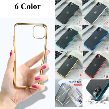 

200pcs Matte Plating Phone Case For iPhone 11 Pro Max Cases For iPhone 7 8 Plus X XS XR Xs Max Ultra Thin Clear Back Cover