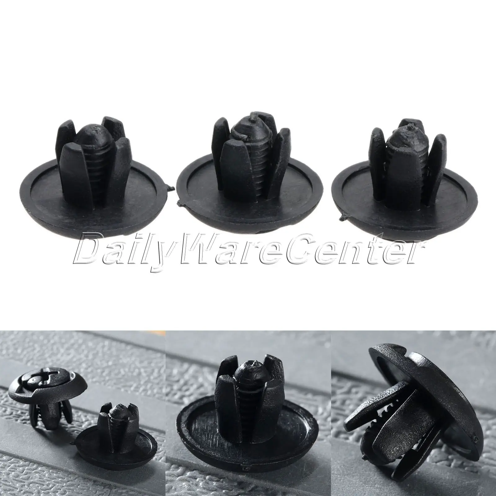 Mgoodoo 50x Auto Door Trim Panel Clips Fasteners 7.5mm Hole Car Fender