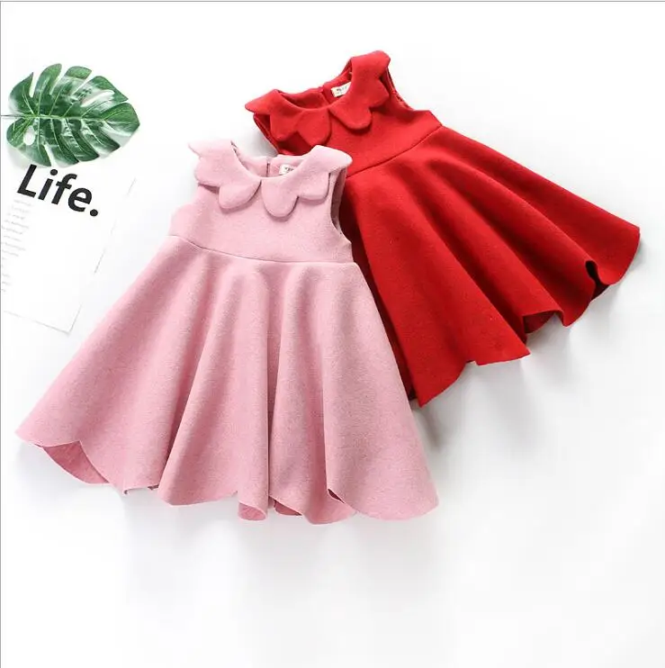 

girl wool dress 2019 Autumn and winter kids vest dresses fashion high-grade children princess dress clothing