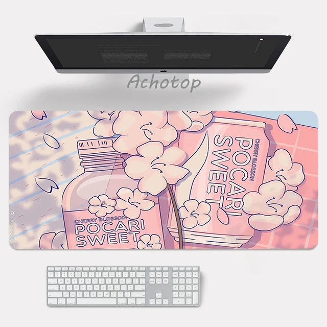 Large Anime Pink Mousepad Gamer Cute Kawaii XXL Gaming Mouse Pad Rubber Otaku Locking Edge Big Fashion Laptop Notebook Desk Mat 4