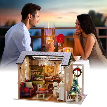 

DIY Dollhouse Three-dimensional Assembly Attic Miniature House Handmade Mini Home Model Kit For Children Holiday Birthday Gifts
