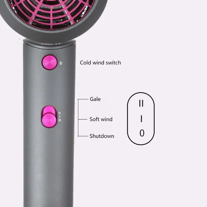 

Pro Hair Negative Ion Blow Dryer Blower with Collecting Nozzle for Home Use 19QE