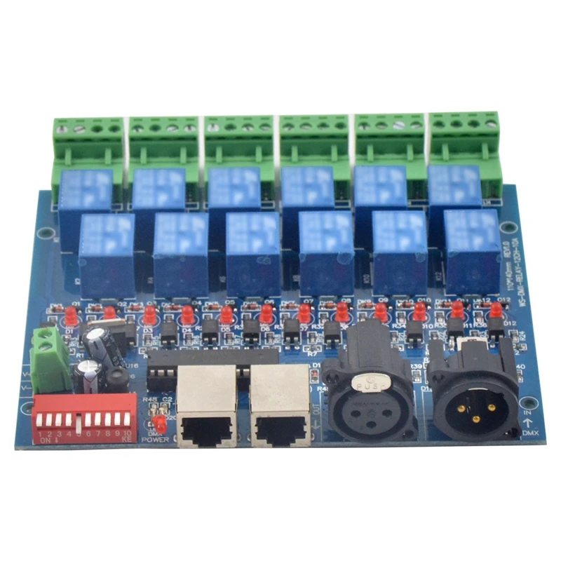 12CH релейный переключатель Dmx512 Контроллер DMX релейный светодиодный декодер для светильник