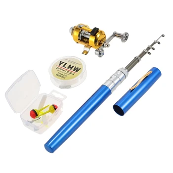

Fishing Rod Reel Combo Set, Mini Telescopic Portable Pocket Pen Fishing Rod Pole,Fishing Reel,25M Fishing Line ,Baits Jig Hooks