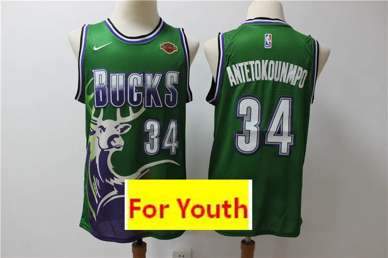 А+++ качество Молодежный взрослый#34 Giannis Antetokounmpo детский трикотаж - Цвет: 4