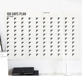 

100 Day Monthly Calendar Planner Memo Organiser Annual Schedule Plan Sticker Wall Planner 70x45cm Calendar Planers