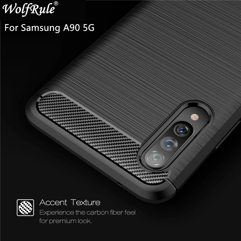 Чехол для Samsung Galaxy A90 5G противоударный бампер из углеродного волокна чехол A908F/DS |