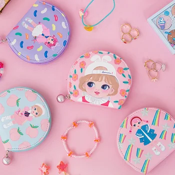 

1 PC Cute Cartoon Printed Jewelry Accessories Bag Girl Lovely Portable Korea Japan Fashion Jewelry Pouches Bag Box Dropship New
