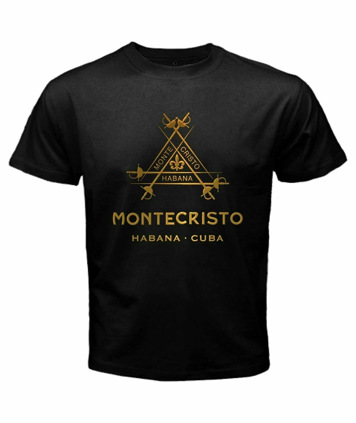 Новый MONTECRISTO Куба Премиум сигары Est-1935 Мужская футболка черного цвета с короткими
