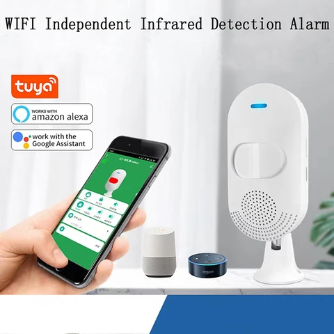 WIFI Independent Infrared Detection Alarm Pir Motion Detector Sensor for Home Security for Amazon Alexa Google Assistant