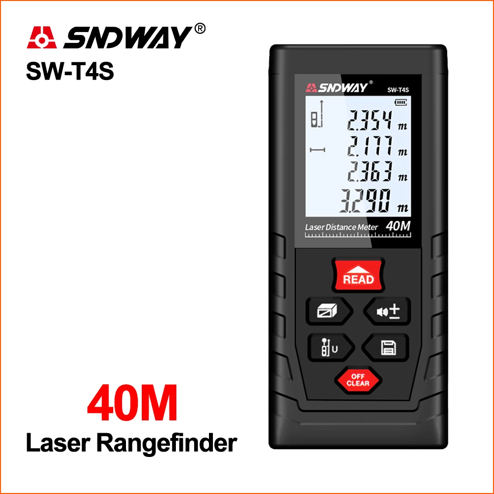 SNDWAY Laser Rangefinder Distance Meter Range Finder Mini Digital Meater Laser Distance Sensor SW-T4S 40M Laser Distance Meters