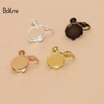 

BoYuTe (20 Pieces/Lot) Fit 12MM Cabochon No Pierced Screw Ear Clip Blank Accessories Diy Handmade Earring Settings