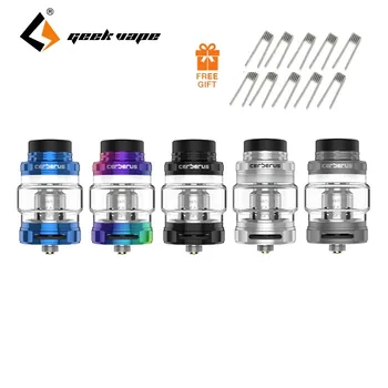 

Free Coil Original GeekVape Cerberus Subohm Tank 5.5ml/4ml Atomizer with 0.2ohm Super Mesh Coil & Easy Top Filling E-cig Tank