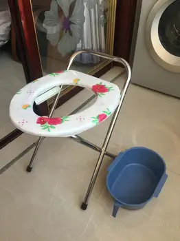 

Elderly pregnant women sit toilet stool chair toilet Stainless steel folding toilet seat Mazza toilet stool chair