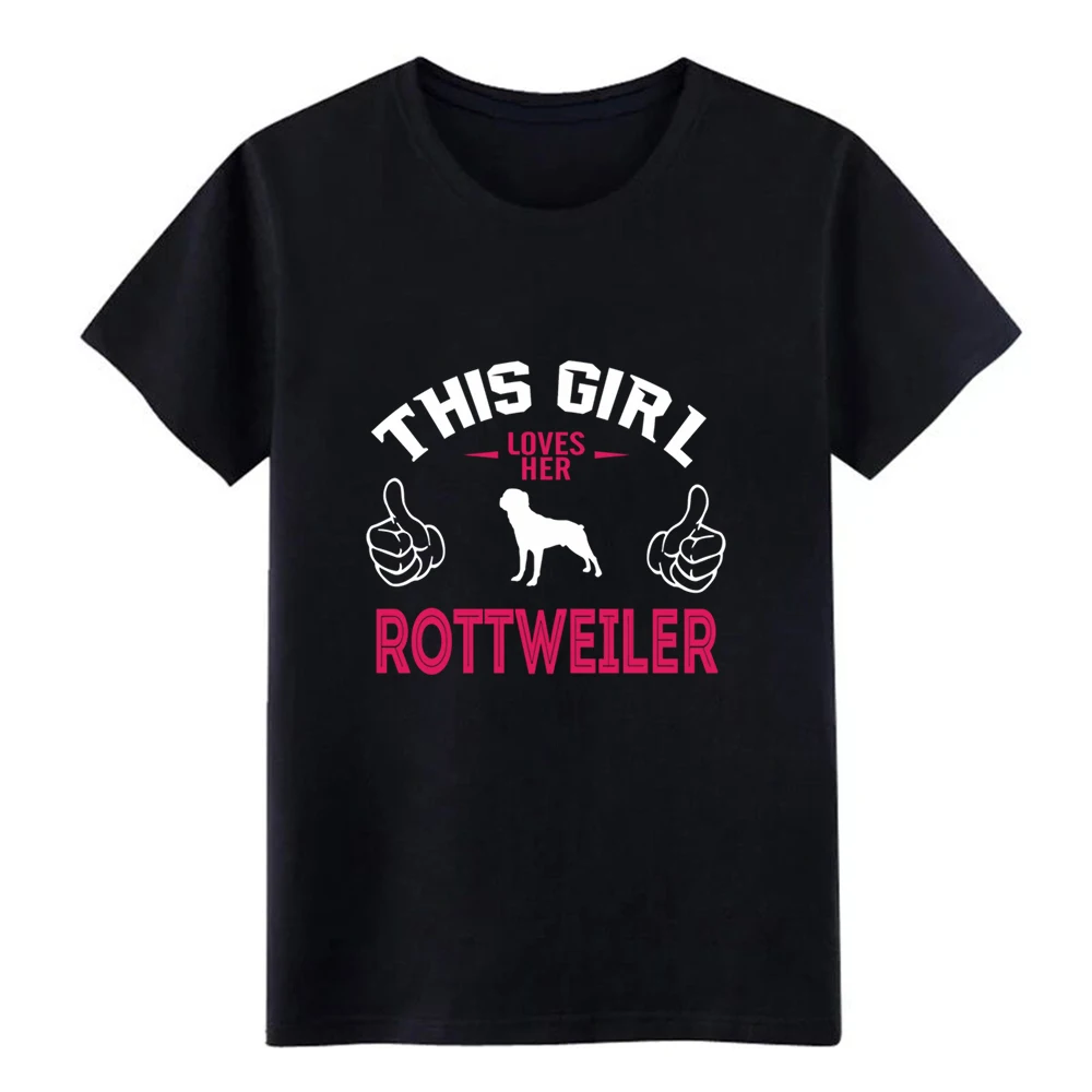 MenRottweiler-Rottweiler-This Girl Love Her Rot футболка с круглым вырезом уличная одежда милая