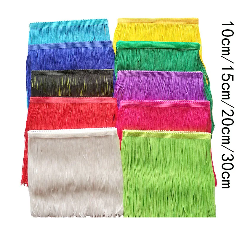 

10yards 10/15/20cm Width Polyester Tassel Fringe Encryption Thread Lace Trimming for Latin Dress Curtain Diy Fabric Accessories